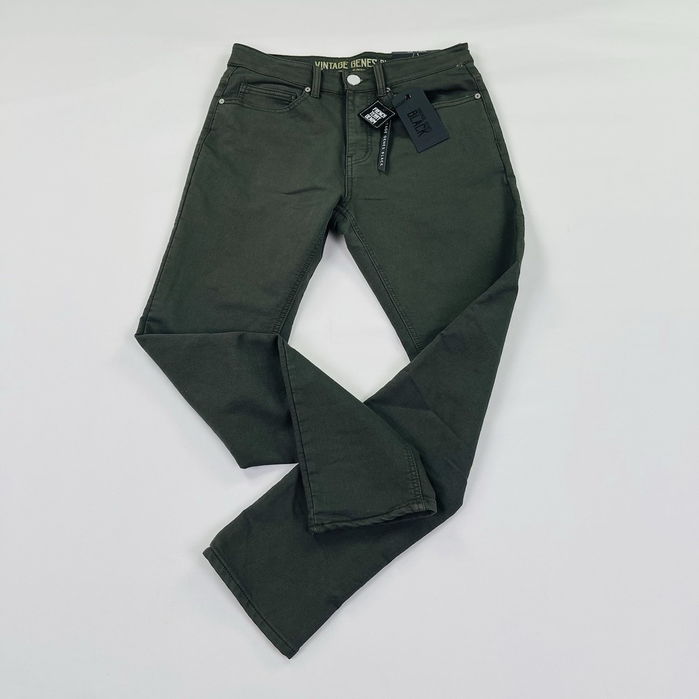 Vintage Genes Black Jeans Mens 30x30 Green Slim Fit Denim NWT